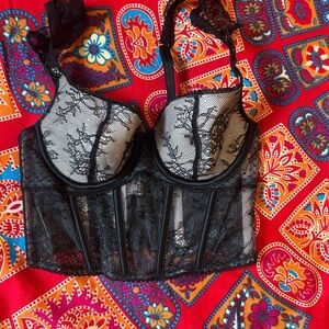 Victoria's Secret Black Lace Bustier